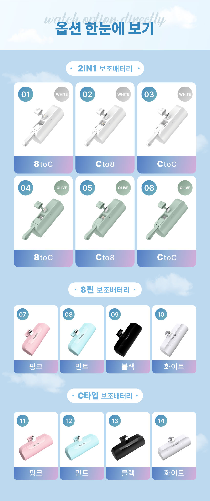 1+1 하드라인 2IN1 무선 미니 도킹형 보조배터리 거치가능 아이폰8핀 상세 이미지 1
